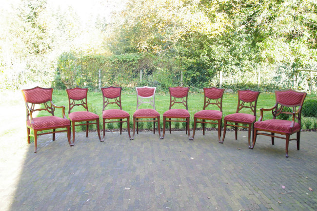 Art nouveau mahogany set-8 chairs